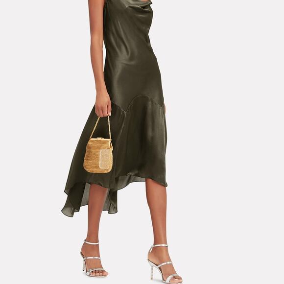 Fleur du mal teardrop slip dress color dark army - Picture 4 of 13